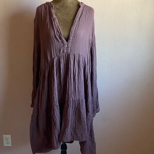 ANTHROPOLOGIE 100% Cotton Long-Sleeve Dress